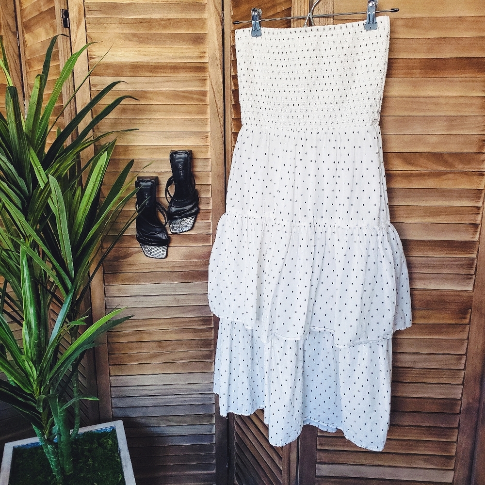 H&M Black and White strapless layered dress